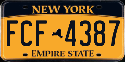 NY license plate FCF4387