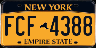 NY license plate FCF4388