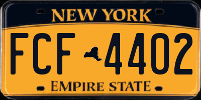 NY license plate FCF4402