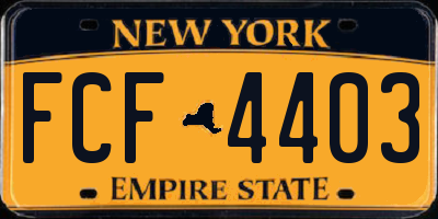NY license plate FCF4403