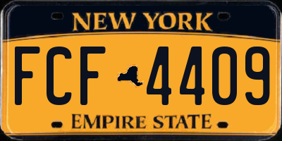 NY license plate FCF4409