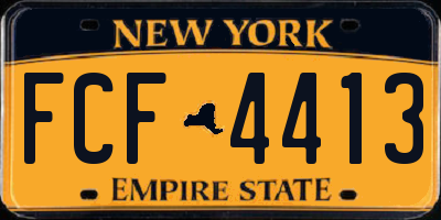 NY license plate FCF4413