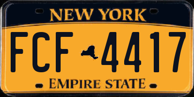 NY license plate FCF4417