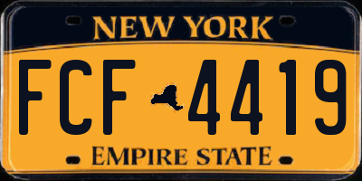 NY license plate FCF4419