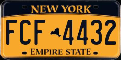 NY license plate FCF4432