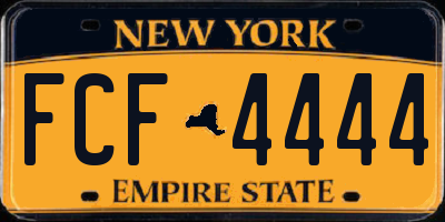 NY license plate FCF4444
