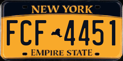 NY license plate FCF4451
