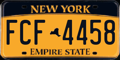 NY license plate FCF4458