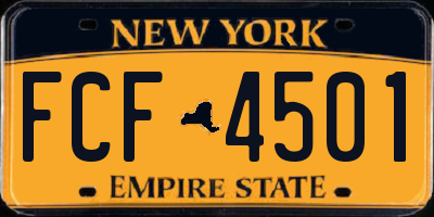 NY license plate FCF4501