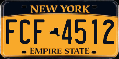 NY license plate FCF4512