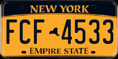 NY license plate FCF4533