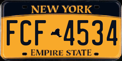 NY license plate FCF4534