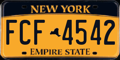 NY license plate FCF4542