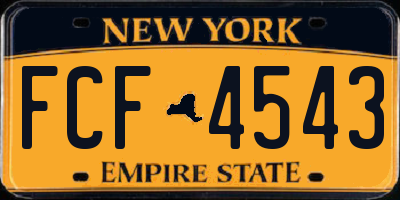 NY license plate FCF4543