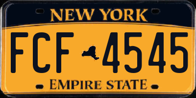 NY license plate FCF4545