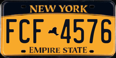 NY license plate FCF4576
