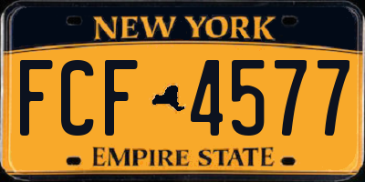 NY license plate FCF4577
