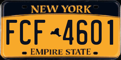 NY license plate FCF4601
