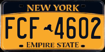 NY license plate FCF4602