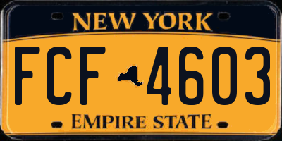 NY license plate FCF4603