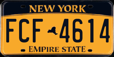 NY license plate FCF4614