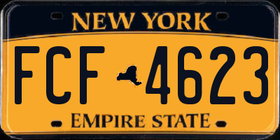 NY license plate FCF4623
