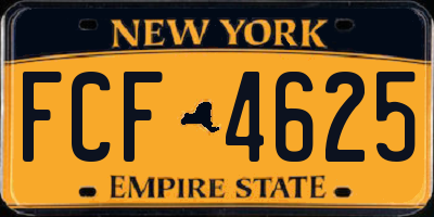 NY license plate FCF4625