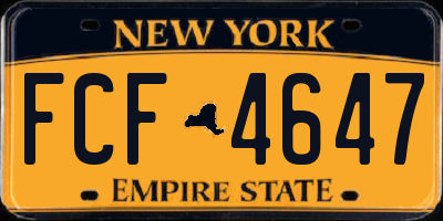 NY license plate FCF4647