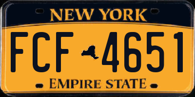 NY license plate FCF4651