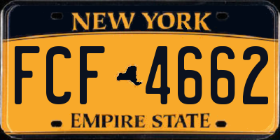 NY license plate FCF4662