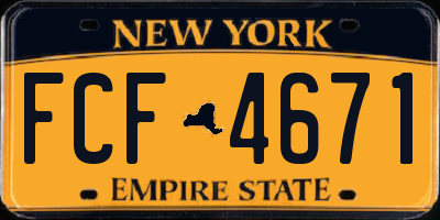 NY license plate FCF4671