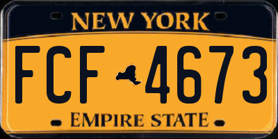 NY license plate FCF4673