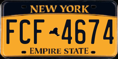 NY license plate FCF4674