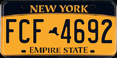 NY license plate FCF4692