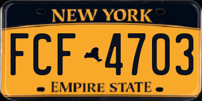 NY license plate FCF4703