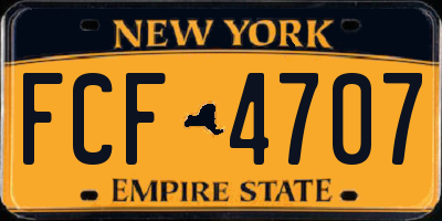 NY license plate FCF4707