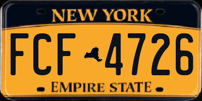 NY license plate FCF4726
