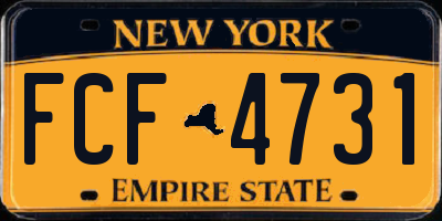 NY license plate FCF4731
