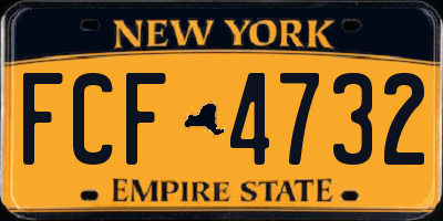 NY license plate FCF4732