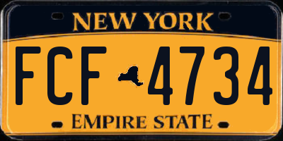NY license plate FCF4734