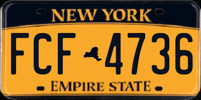 NY license plate FCF4736