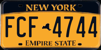 NY license plate FCF4744