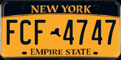 NY license plate FCF4747