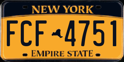 NY license plate FCF4751