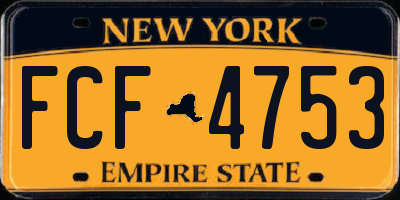 NY license plate FCF4753