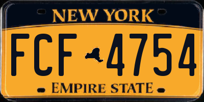 NY license plate FCF4754