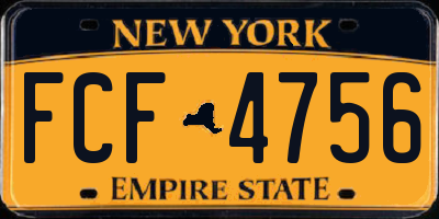 NY license plate FCF4756