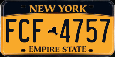 NY license plate FCF4757