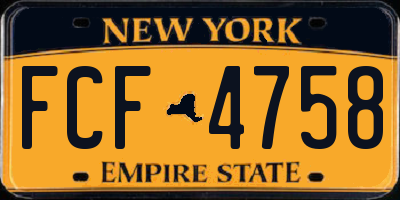 NY license plate FCF4758