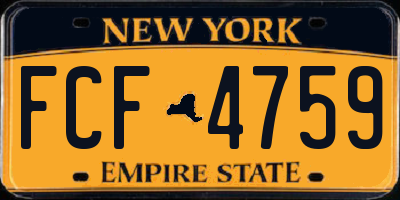 NY license plate FCF4759